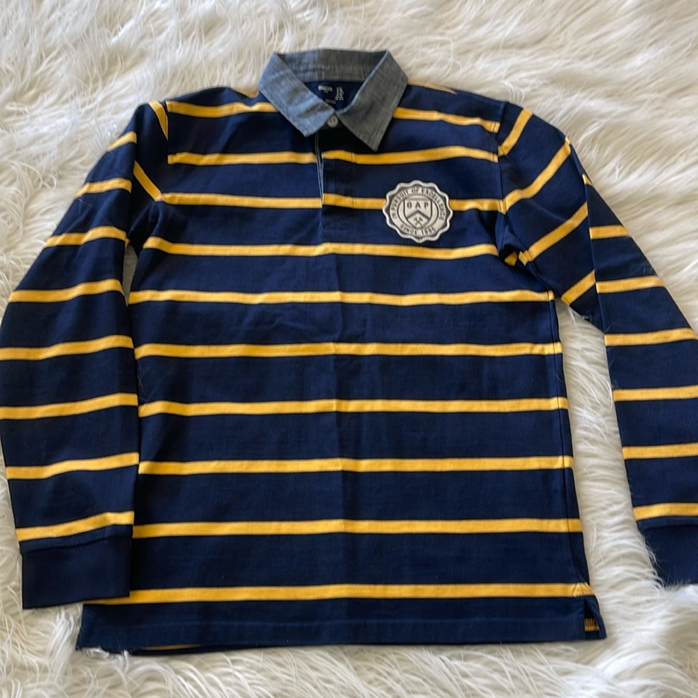 Gap Kids striped long sleeve polo